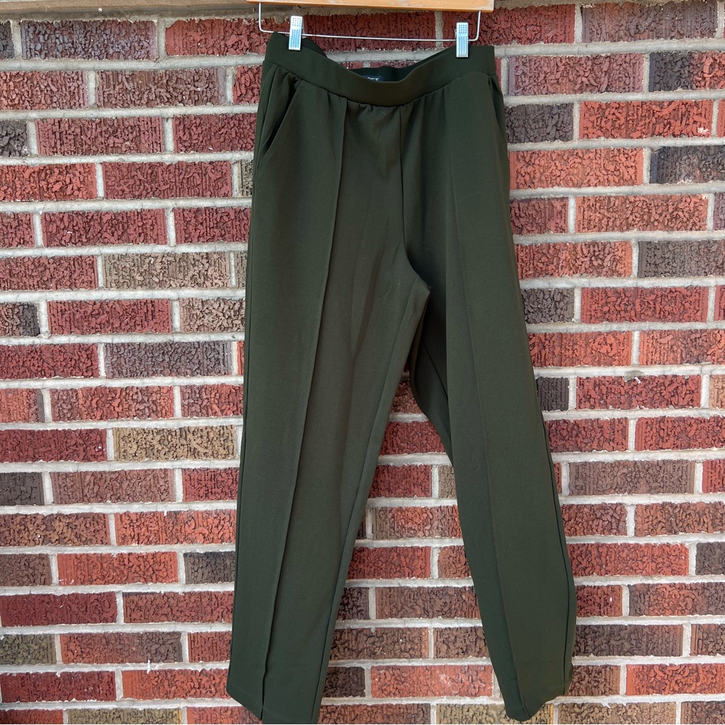 Loft Dark Olive Green High Rise Straight Fit Dress Pants Trousers